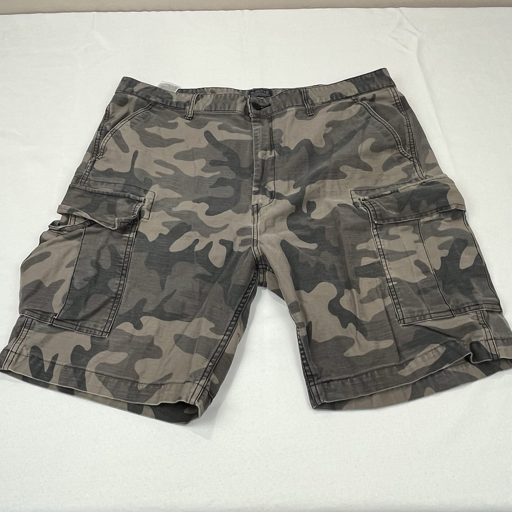 Levis Cargo Shorts Mens 40 Green Brown‎ Camo Print Cotton Pockets